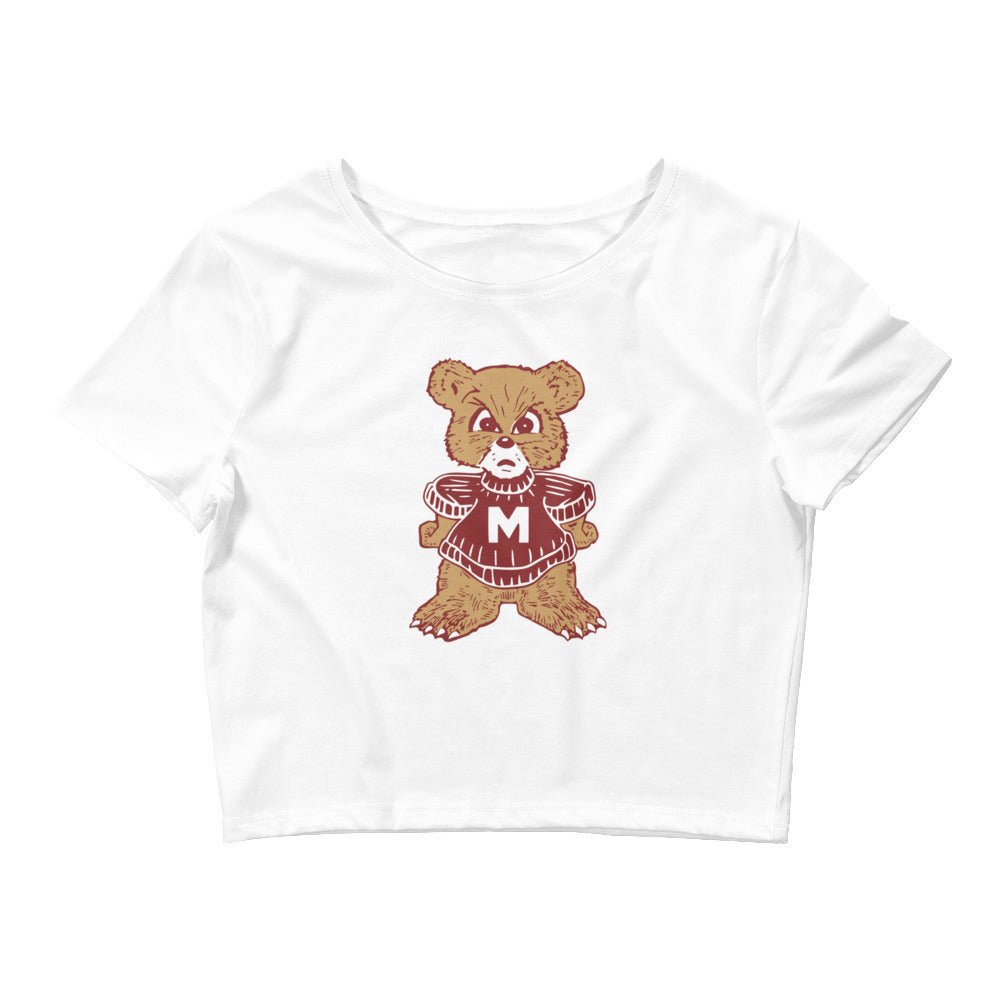 Vintage U. of Montana Crop Top - 1950s Varsity Griz Cub Art Crop Top - Rivalry Week