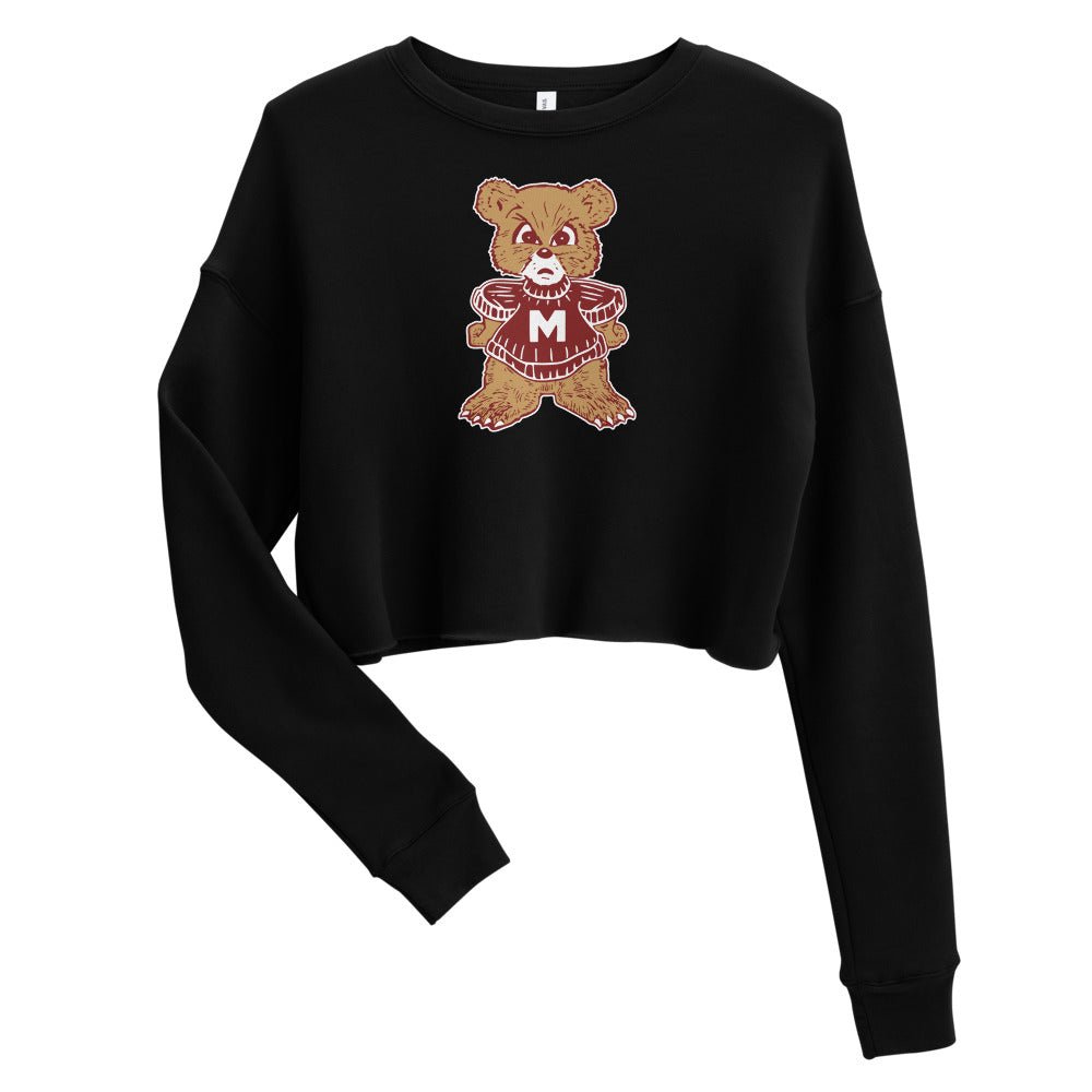 Vintage U. of Montana Women's Cropped Sweatshirt - 1950s Varsity Griz Cub Art Cropped Sweatshirt - Rivalry Week