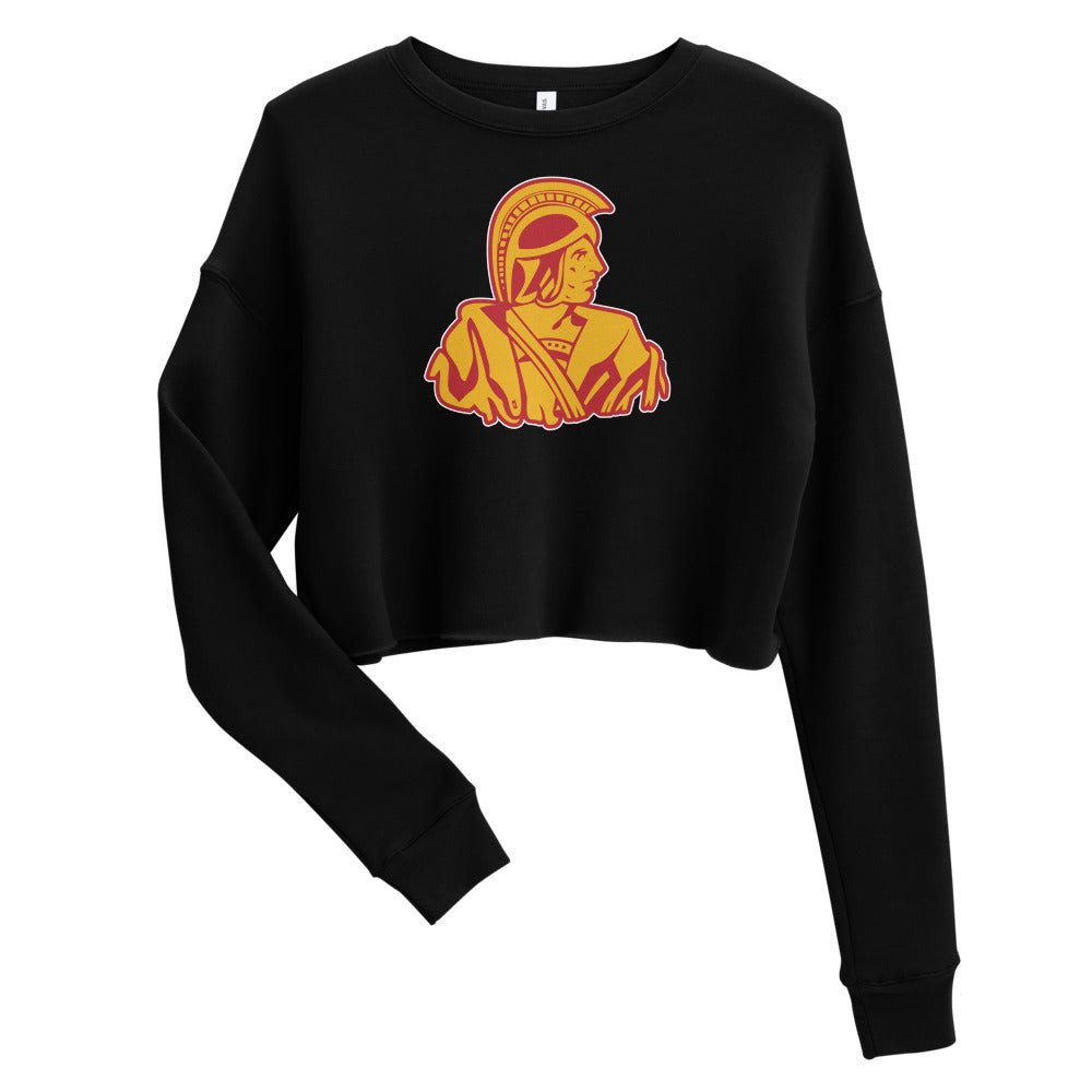 Vintage USC Women's Cropped Sweatshirt - 1940s Spartan Pennant Art Cropped Sweatshirt - rivalryweek