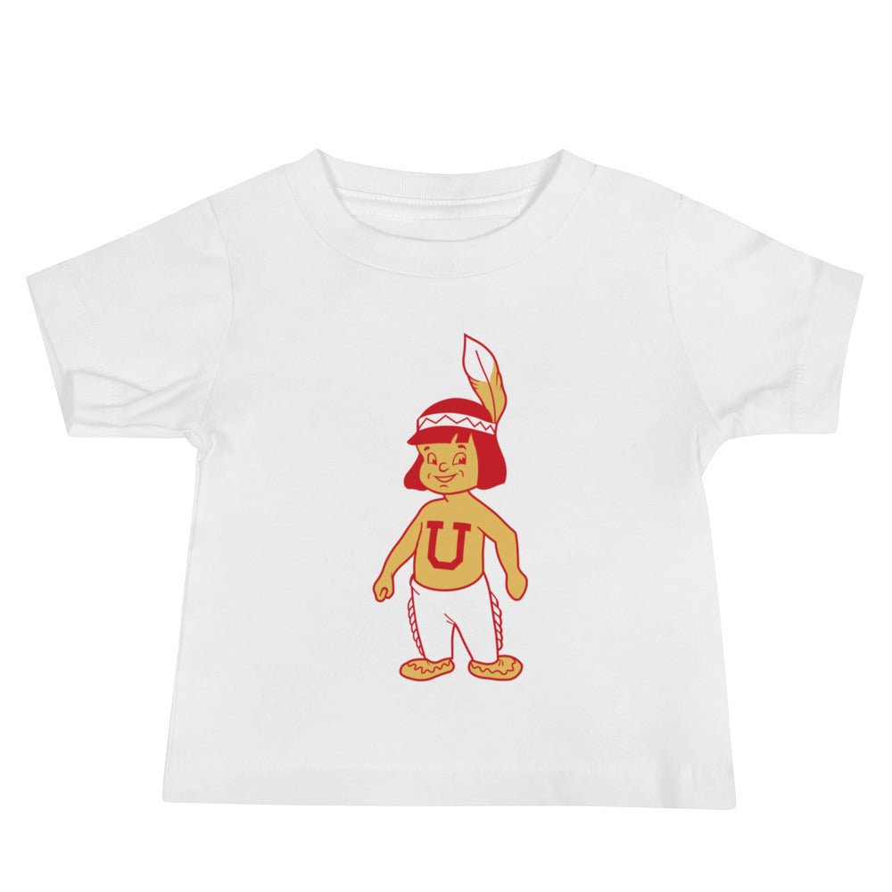 Vintage Utah Baby T Shirt - 1940s Utah Utes Mascot Art Art Baby Staple Tee - rivalryweek