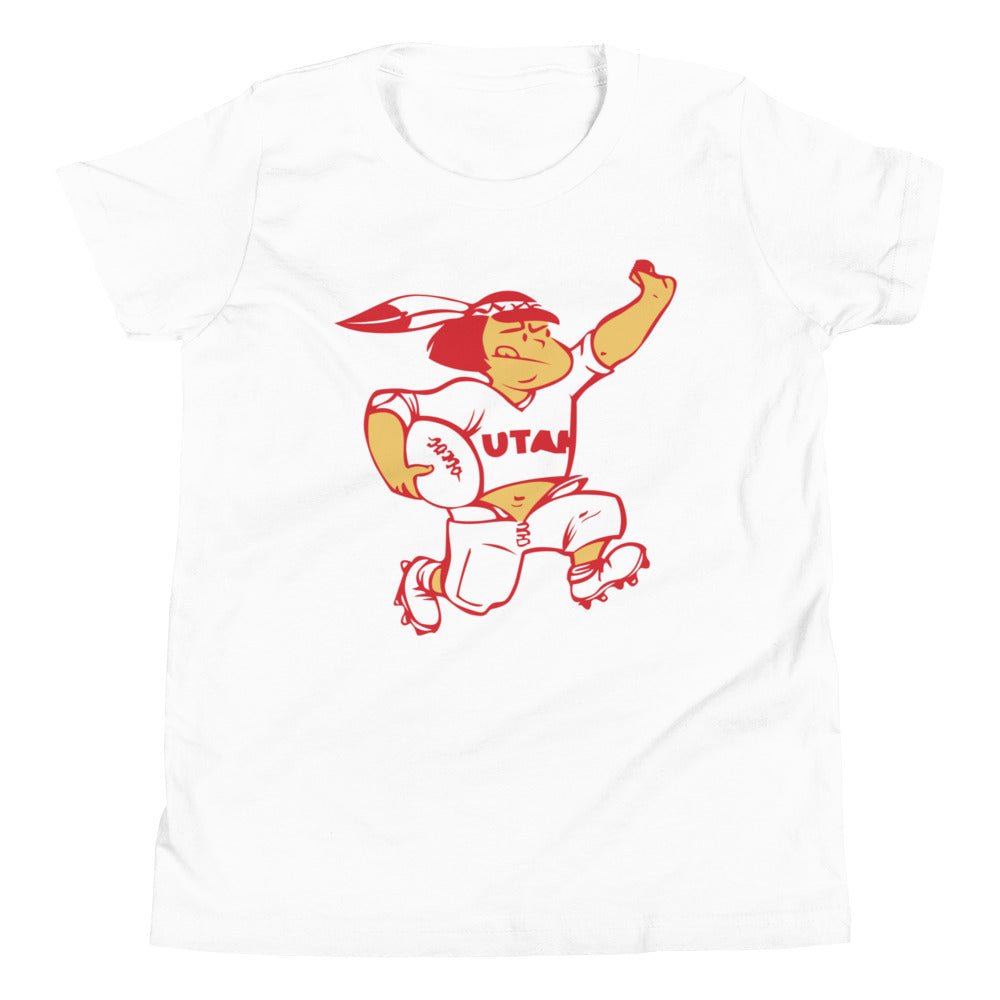 Vintage Utah Football Kids Youth Shirt - 1940s Utes Running Back Art Youth Staple Tee - rivalryweek