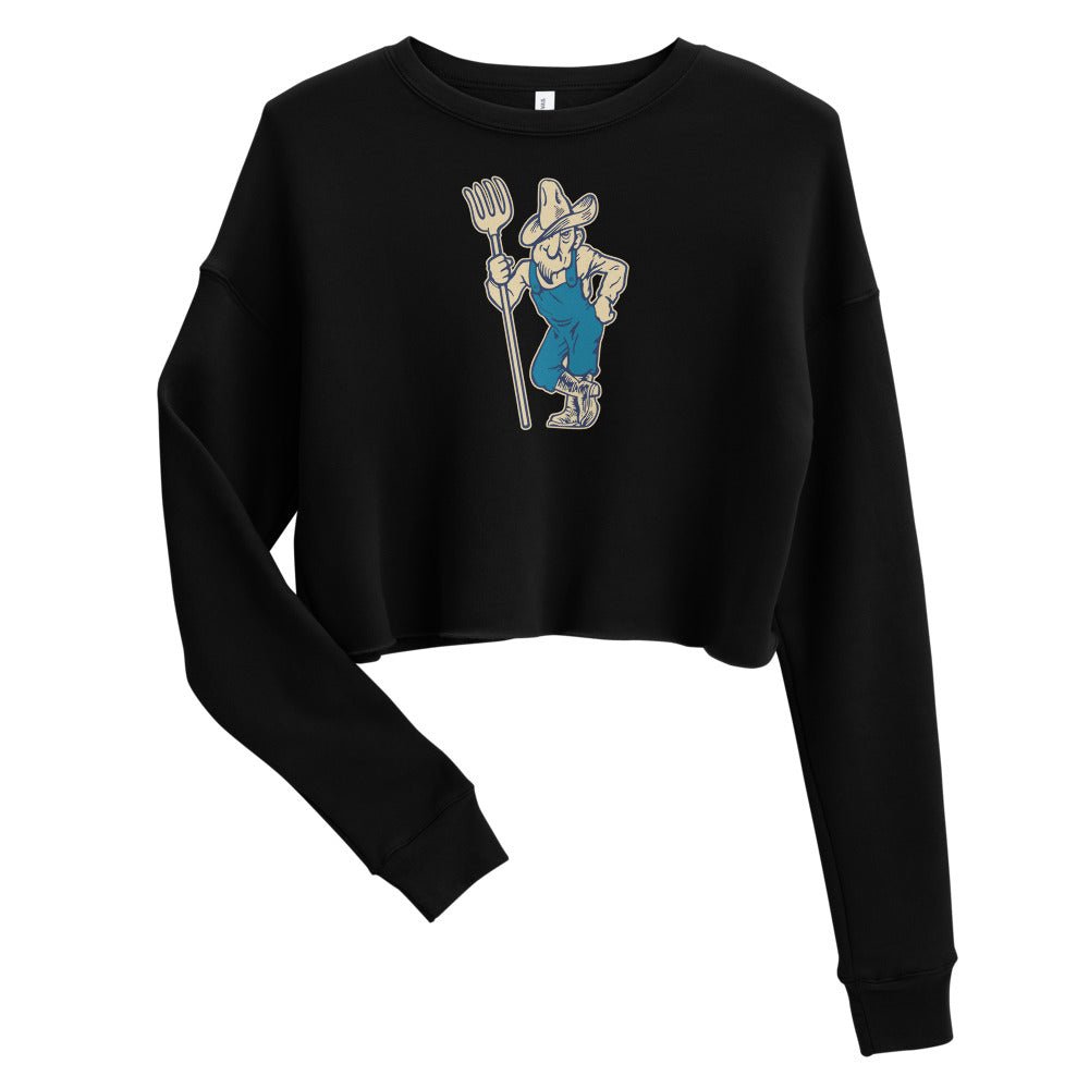 Vintage Utah State Women's Cropped Sweatshirt - 1950s Aggie with Attitude Art Cropped Sweatshirt - rivalryweek