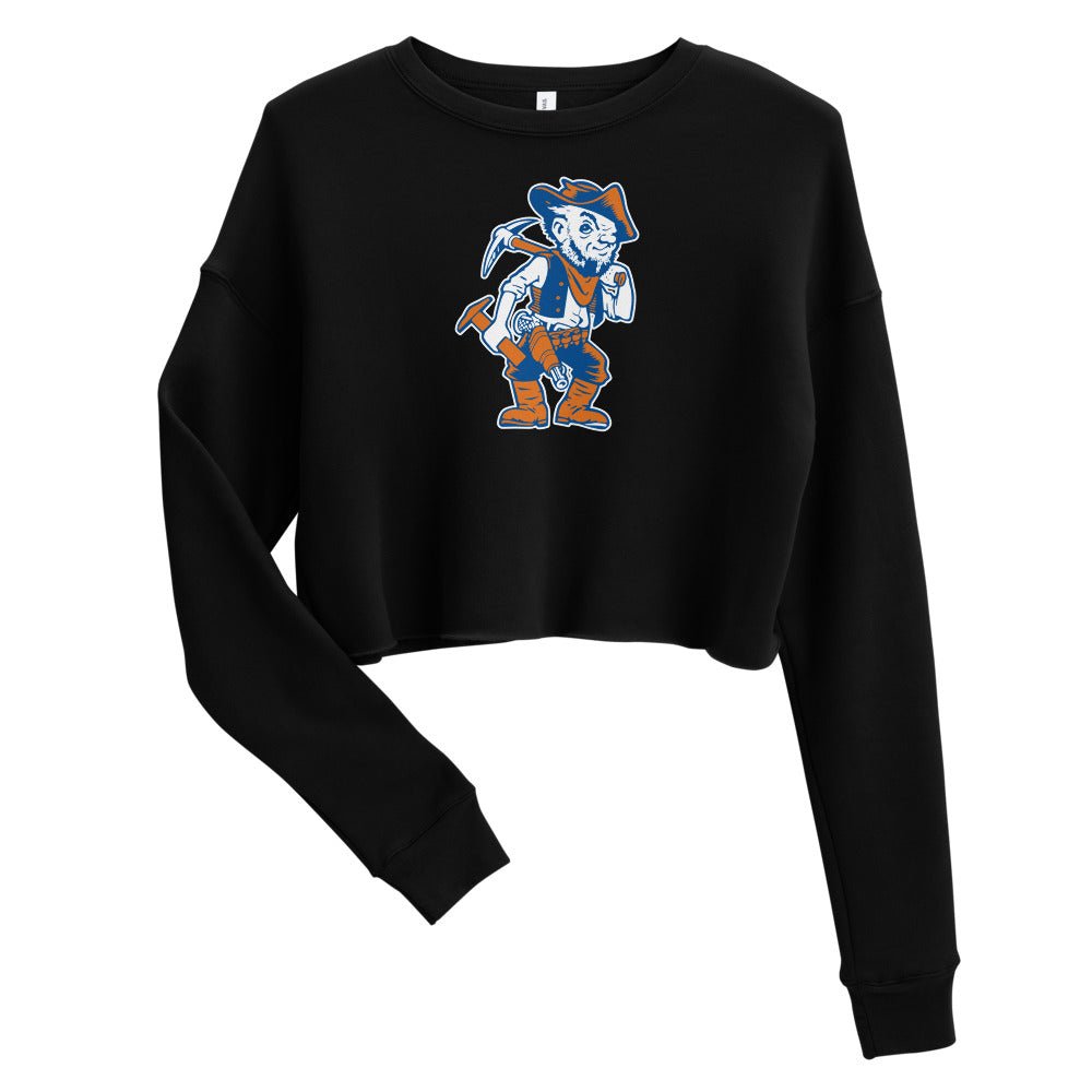 Vintage UTEP Women's Cropped Sweatshirt - 1920s Old Miner Art Cropped Sweatshirt - rivalryweek