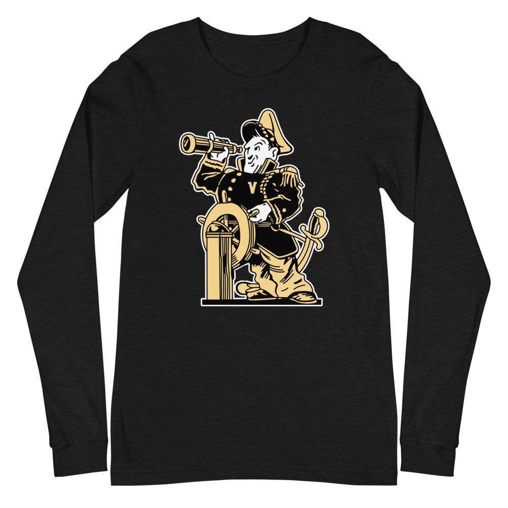 Vintage Vanderbilt Long Sleeve Shirt - 1950s Commodore Mascot Art Long Sleeve Shirt - rivalryweek