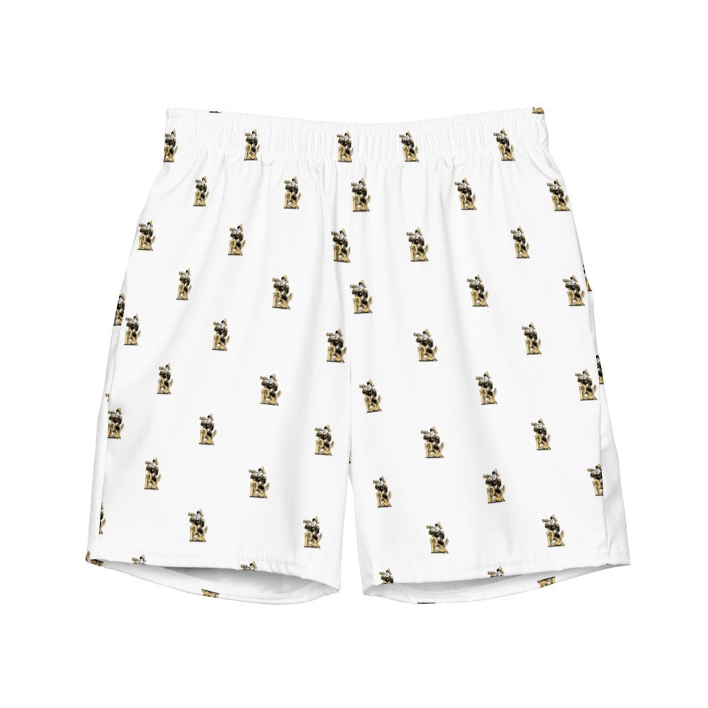 Vintage Vanderbilt Swim Trunks - 1950s Commodore Mascot White Pattern Swim Trunks - Rivalry Week