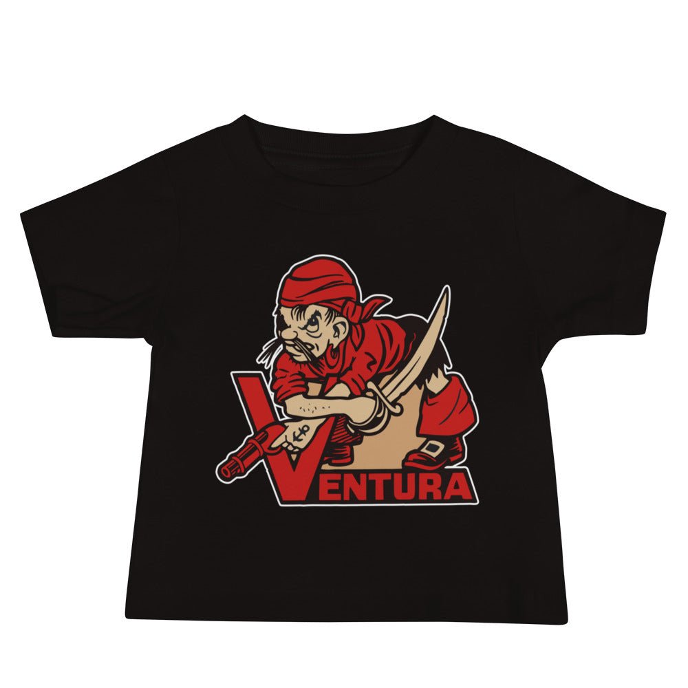 Vintage Ventura College Baby T Shirt - 1950s Pirate Mascot Art Baby Staple Tee - rivalryweek