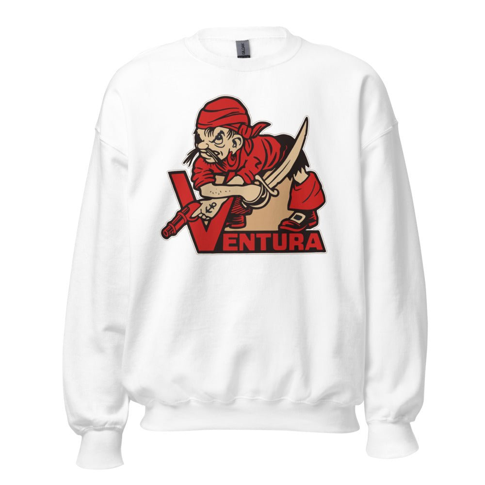 Vintage Ventura College Crew Neck Sweatshirt - 1950s Pirate Mascot Art Sweatshirt - rivalryweek