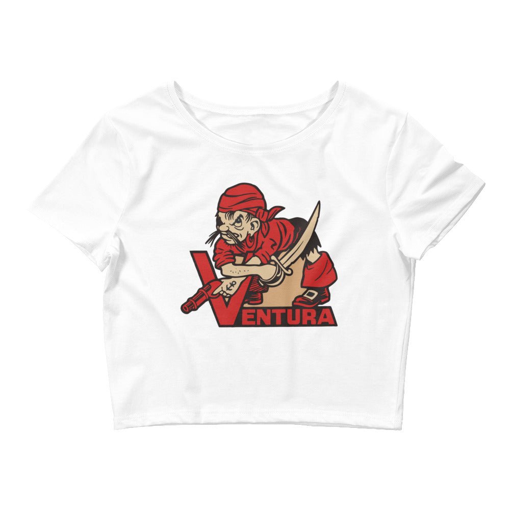 Vintage Ventura College Crop Top - 1950s Pirate Mascot Art Crop Top - rivalryweek