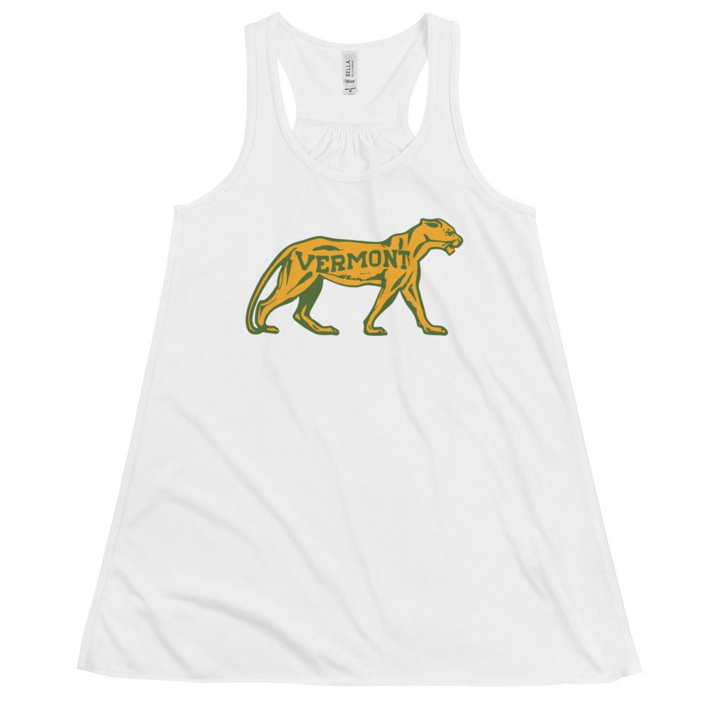 Vintage Vermont Catamount Women's Flowy Tank Top - 1940s Classic Cat Art W Tank Top - Rivalry Week