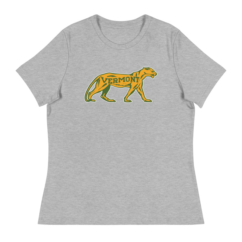 Vintage Vermont Catamount Women's Relaxed Shirt - 1940s Classic Cat Art W Relaxed T Shirt - Rivalry Week