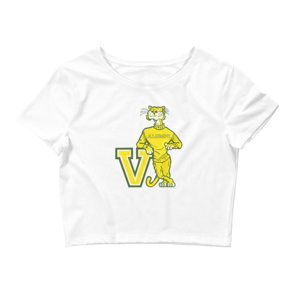 Vintage Vermont Crop Top - 1950s Catamount Alumni Art Crop Top - Rivalry Week