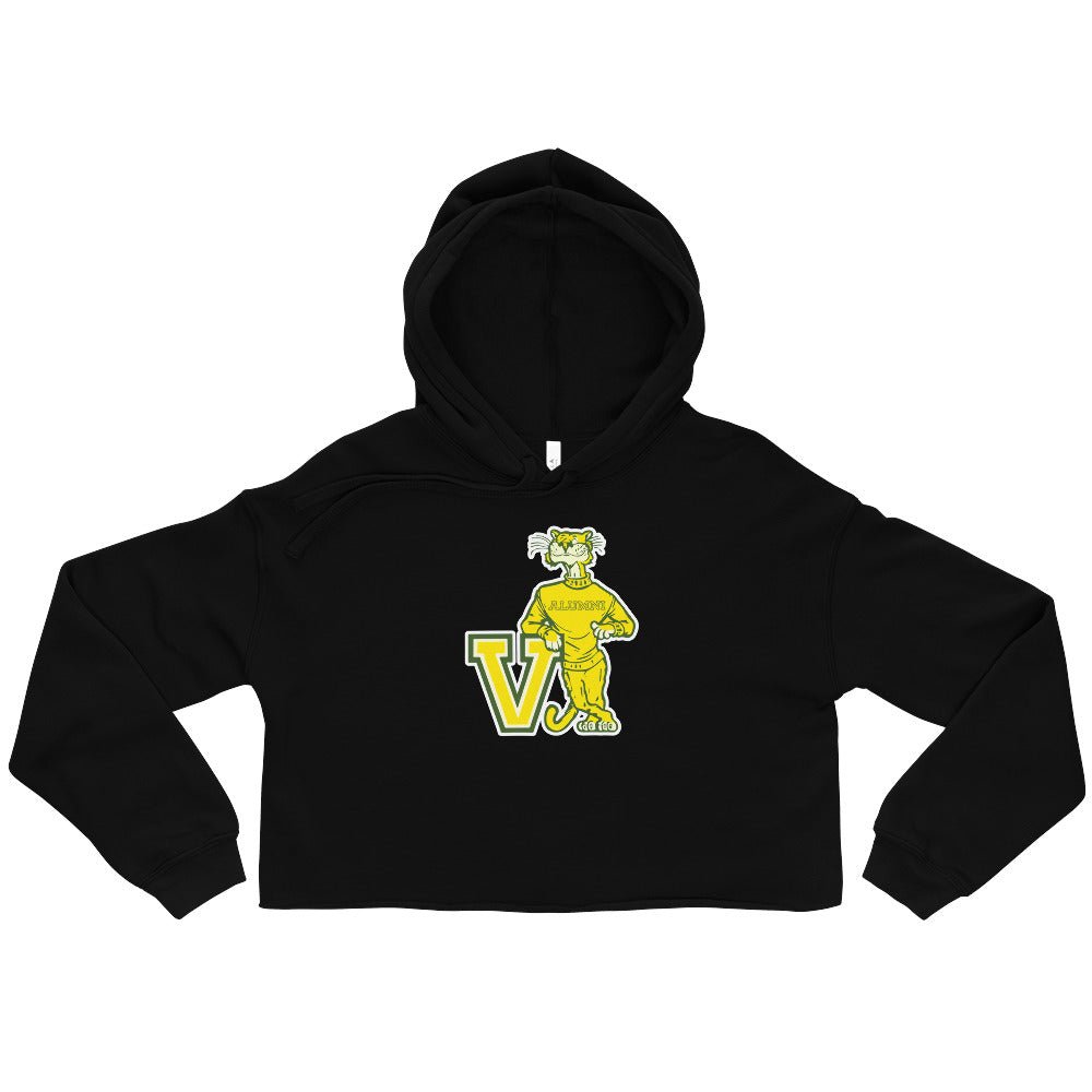 Vintage Vermont Women's Cropped Hoodie - 1950s Catamount Alumni Art Cropped Hoodie - Rivalry Week