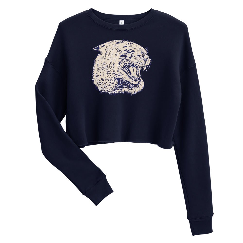 Vintage Villanova Women's Cropped Sweatshirt - 1940s Roaring Wildcat Art Cropped Sweatshirt - Rivalry Week