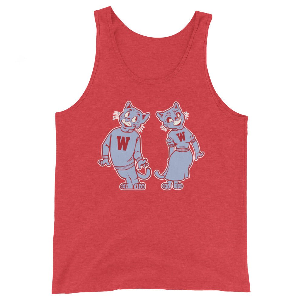 Vintage Washington State Men's Tank Top - 1950s Couple 'a Cougar Coeds Art Mens Tank Top - rivalryweek