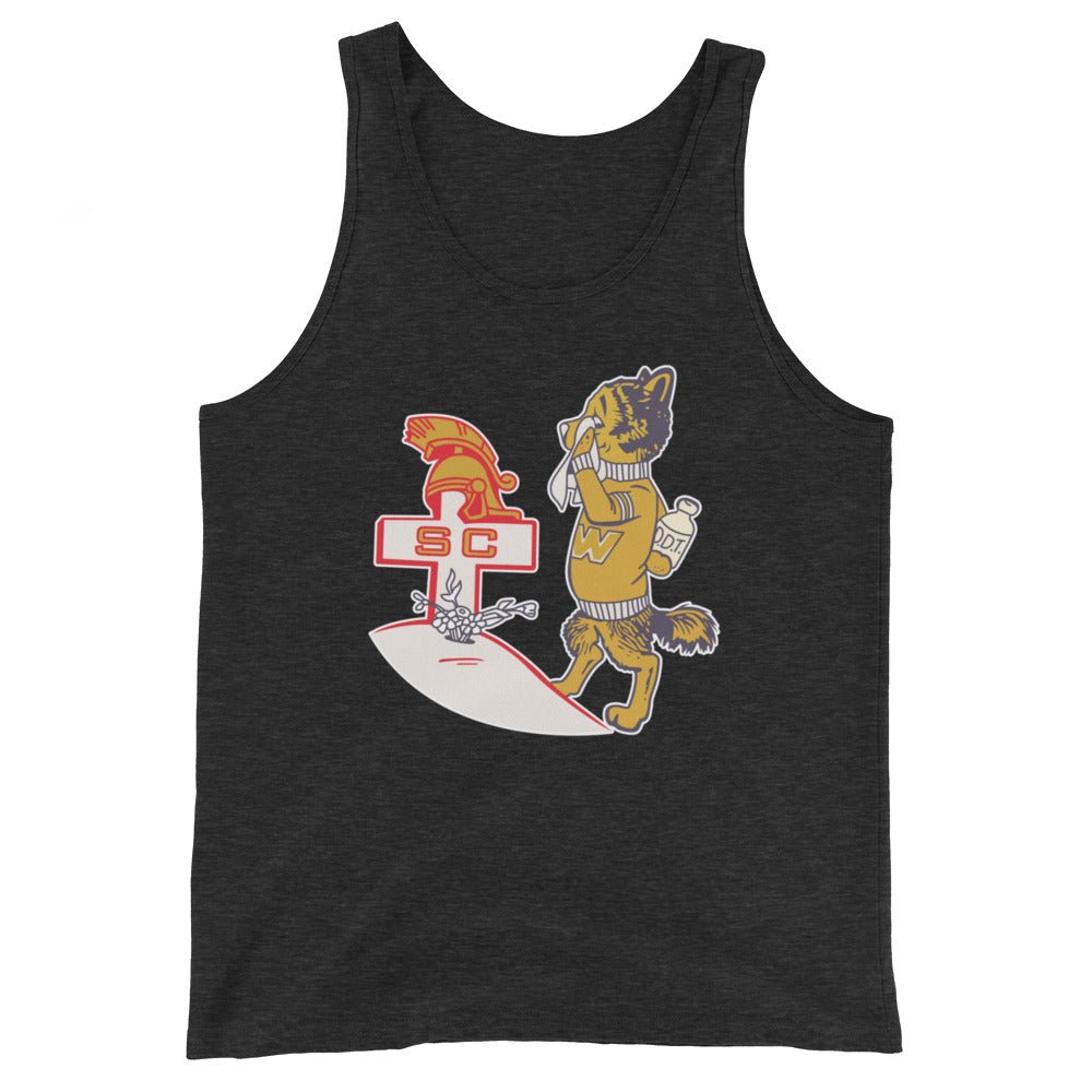 Vintage Washington USC Rivalry Men's Tank Top - 1940s Huskies vs. Trojan Rivalry Art Mens Tank Top - rivalryweek