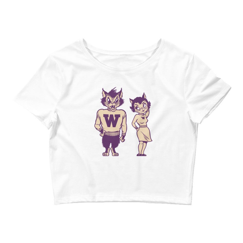 Vintage Weber State Mascots Crop Top - 1950s Wildcats in Love Art Crop Top - Rivalry Week