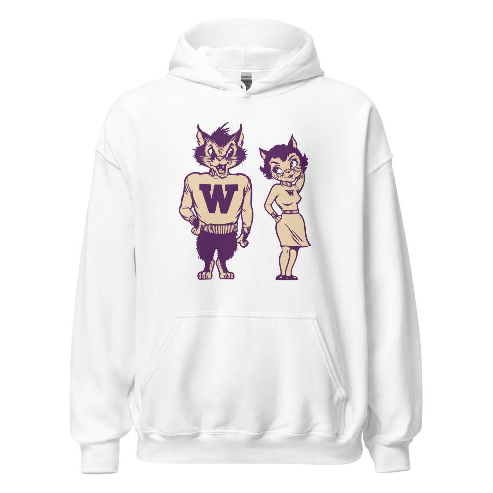 Vintage Weber State Mascots Hoodie - 1950s Wildcats in Love Art Hoodie - Rivalry Week