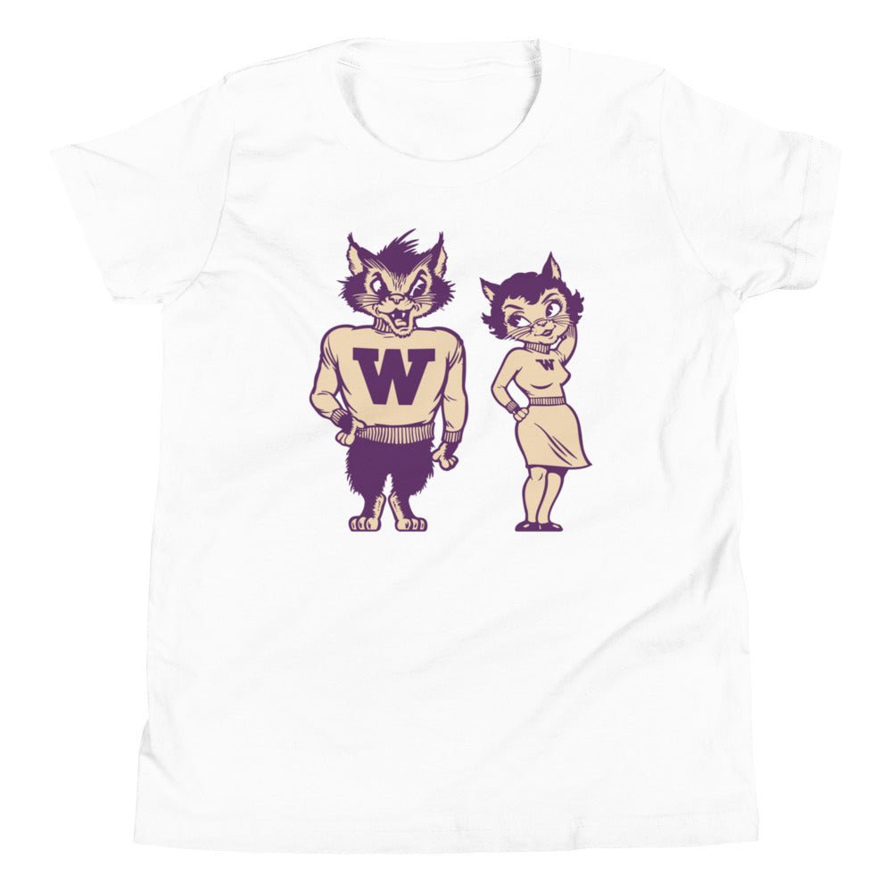 Vintage Weber State Mascots Kids Youth Shirt - 1950s Wildcats in Love Art Youth Staple Tee - Rivalry Week