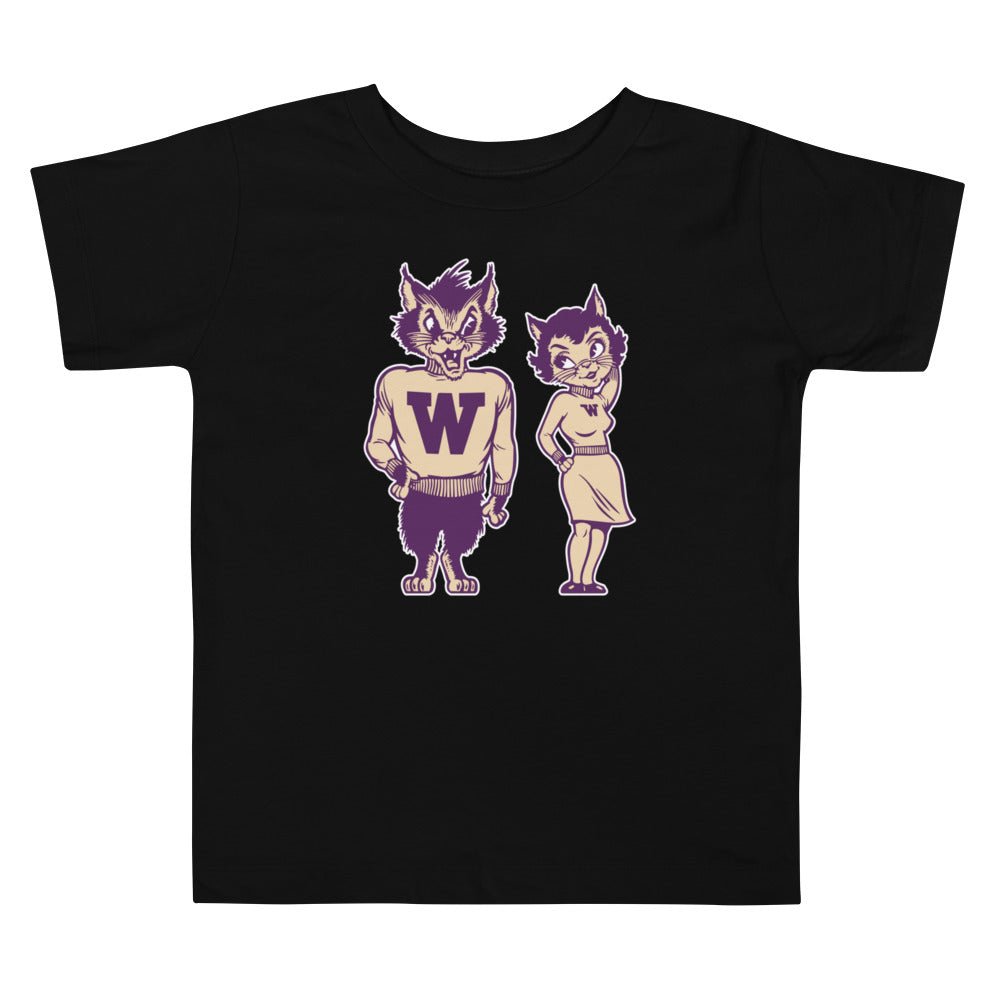 Vintage Weber State Mascots Toddler T Shirt - 1950s Wildcats in Love Art Toddler Staple Tee - Rivalry Week