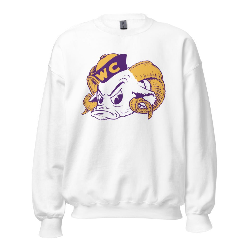 Vintage West Chester Crew Neck Sweatshirt - 1940s Sailor Ram Art Sweatshirt - Rivalry Week