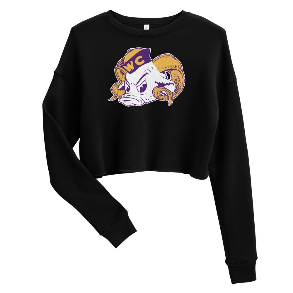 Vintage West Chester Women's Cropped Sweatshirt - 1940s Sailor Ram Art Cropped Sweatshirt - Rivalry Week