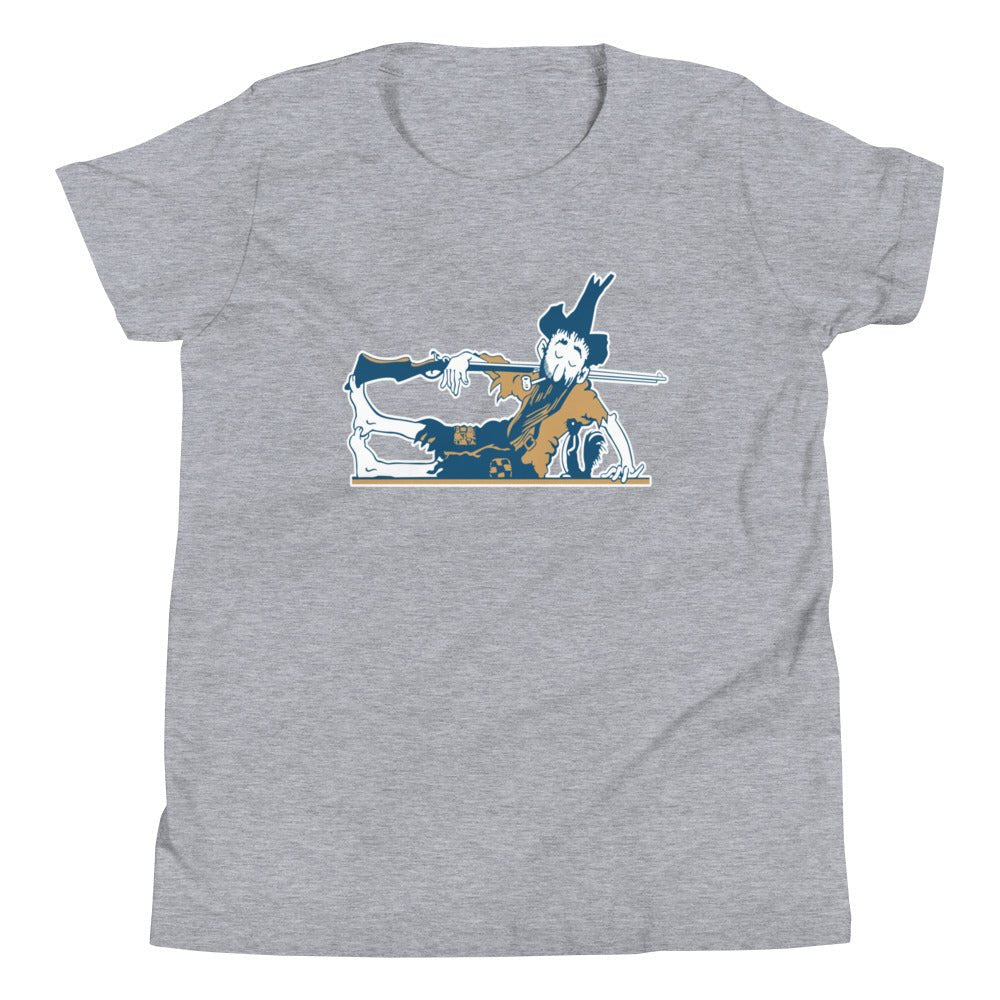 Vintage West Virginia Kids Youth Shirt - 1950s Vintage Snoozing Mountaineer Art Youth Staple Tee - rivalryweek