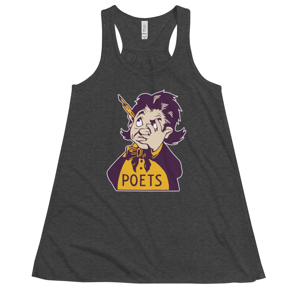 Vintage Whittier Poets Women's Flowy Tank Top - 1940s Pensive Mascot Art W Tank Top - rivalryweek