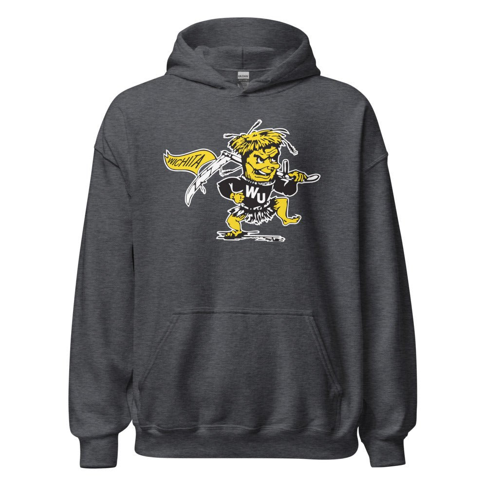 Vintage Wichita Shocker Hoodie - 1940s Vintage Wichita Shocker Saber n Flag Art Hoodie - rivalryweek