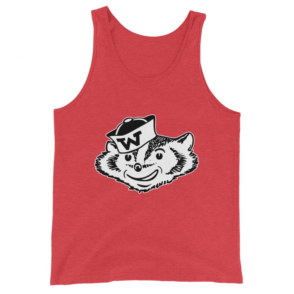 Vintage Wisconsin Men's Tank Top - 1950s Bucky Badger Sailor Art Mens Tank Top - Rivalry Week