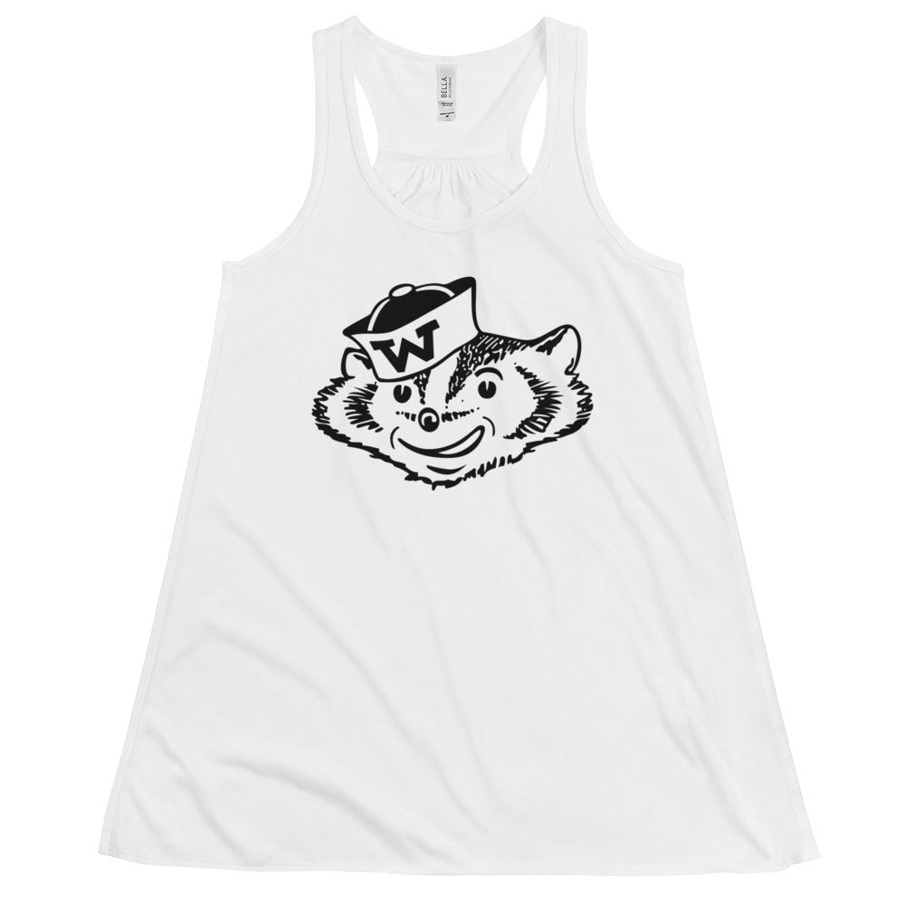 Vintage Wisconsin Women's Flowy Tank Top - 1950s Bucky Badger Sailor Art W Tank Top - Rivalry Week