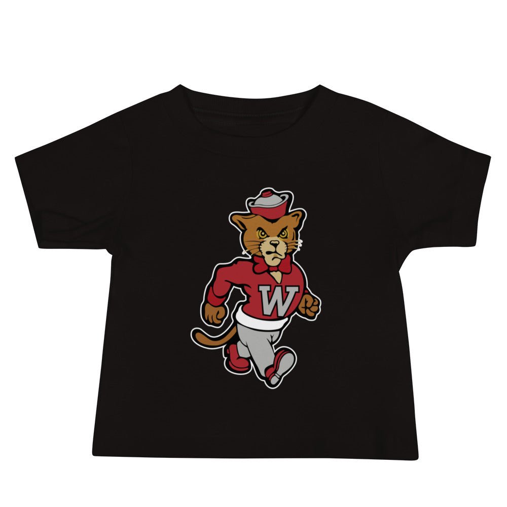 Vintage WSU Baby T Shirt - 1950s Marching Cougar Mascot Art Baby Staple Tee - rivalryweek