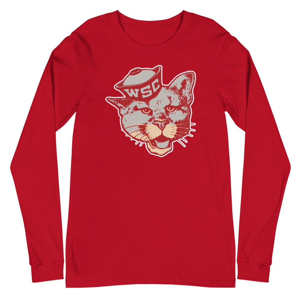 Vintage WSU Long Sleeve Shirt - 1950s Sailor Cougar Art Long Sleeve Shirt - rivalryweek