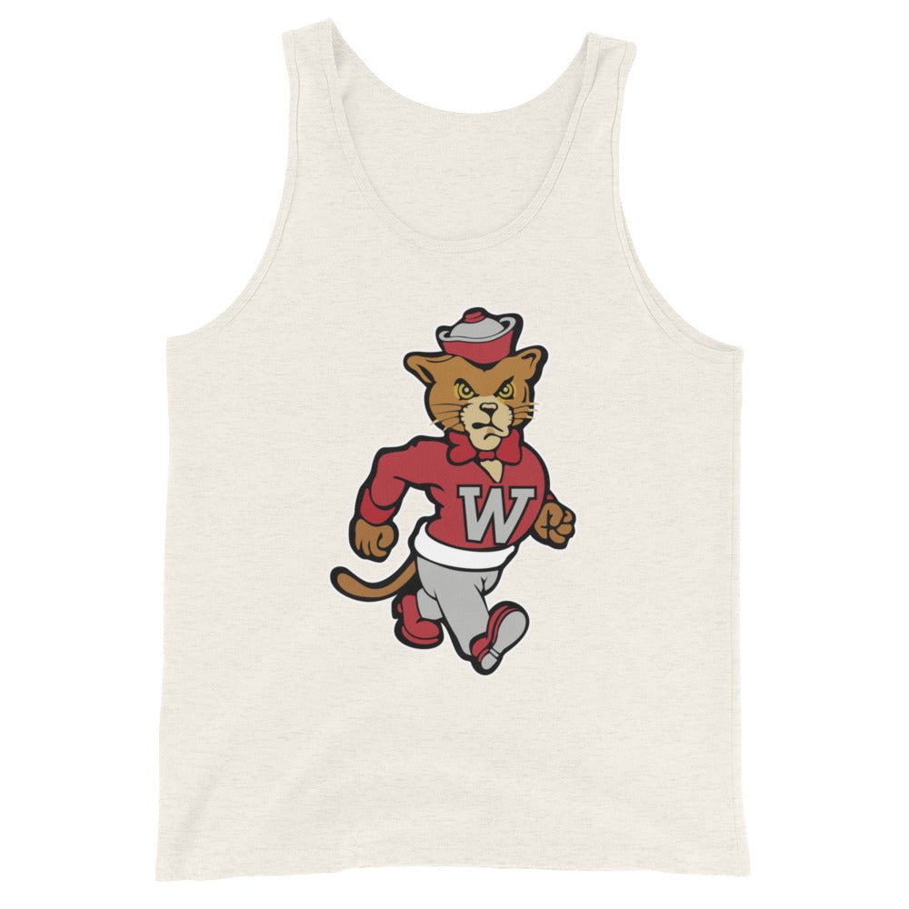 Vintage WSU Men's Tank Top - 1950s Marching Cougar Mascot Art Mens Tank Top - rivalryweek