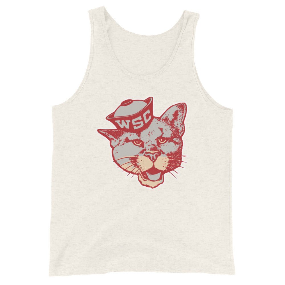 Vintage WSU Men's Tank Top - 1950s Sailor Cougar Art Mens Tank Top - rivalryweek