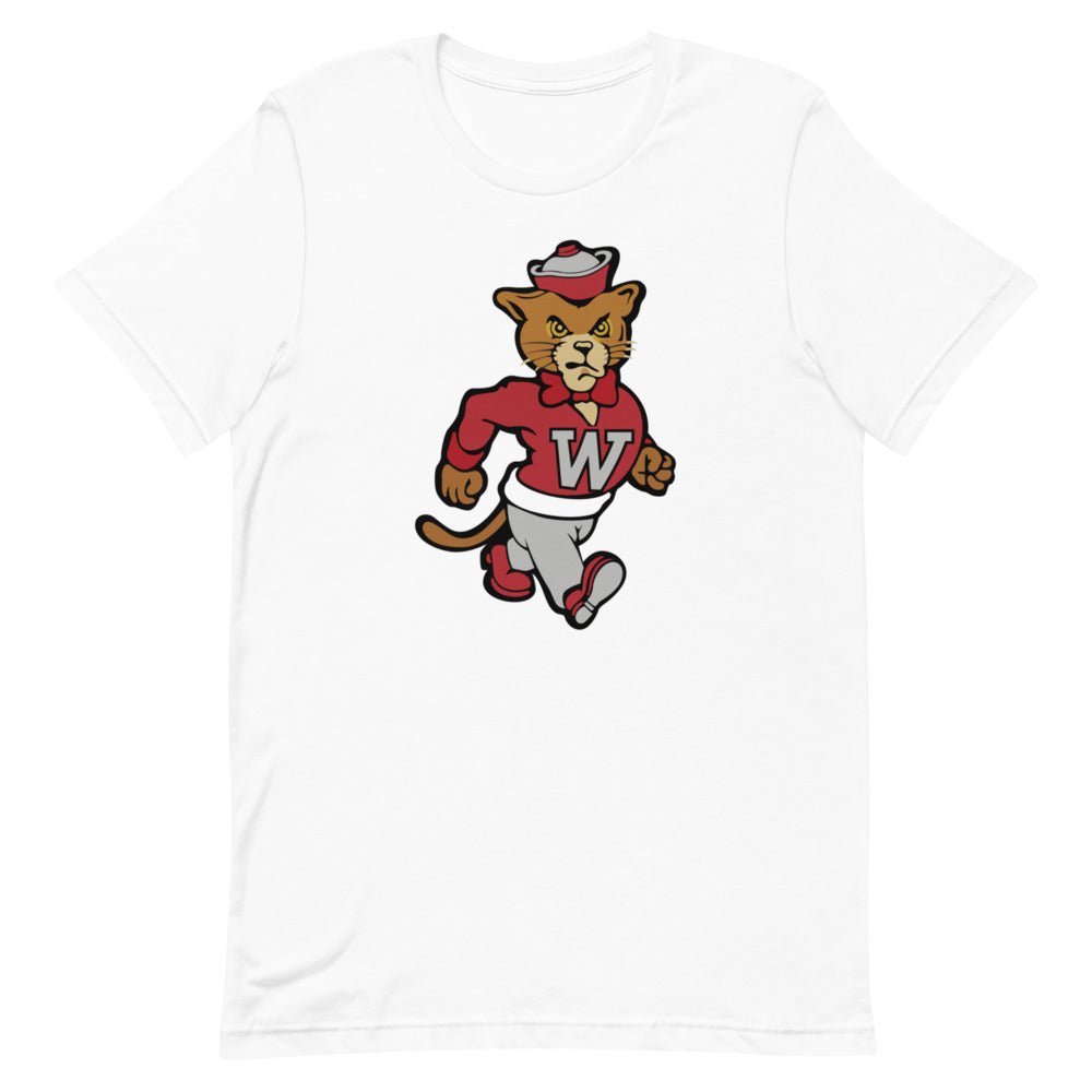 Vintage WSU Shirt - 1950s Marching Cougar Mascot Art Shirt - rivalryweek