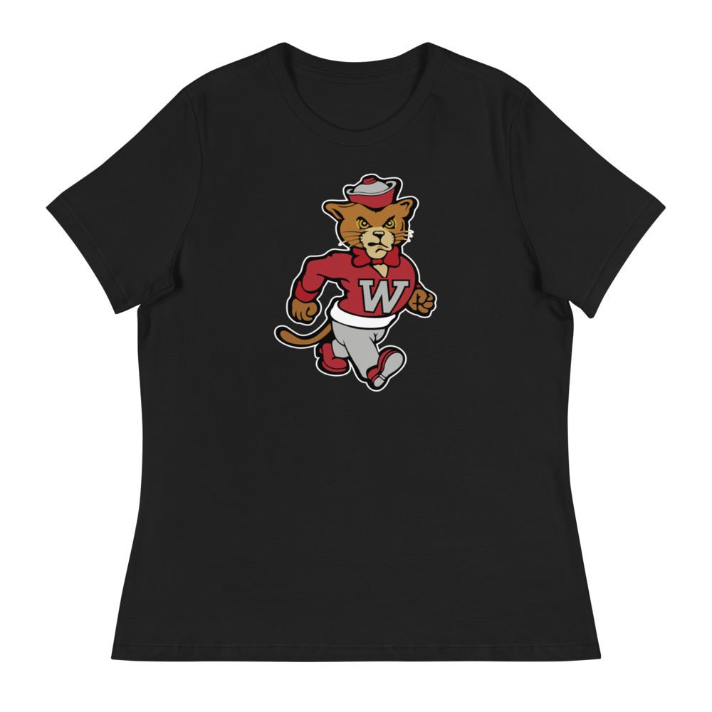 Vintage WSU Women's Relaxed Shirt - 1950s Marching Cougar Mascot Art W Relaxed T Shirt - rivalryweek