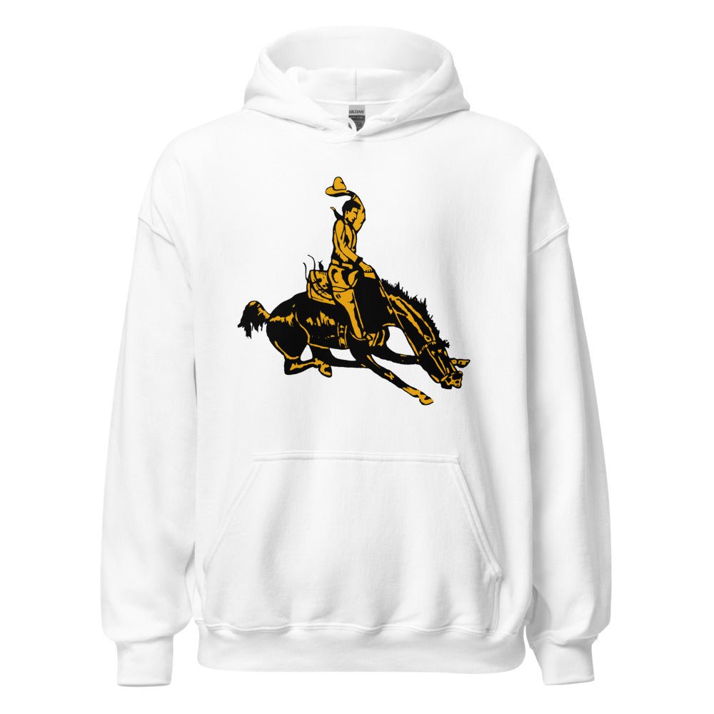 Vintage Wyoming Cowboys Hoodie - 1940s Classic Cowboy Art Hoodie - rivalryweek