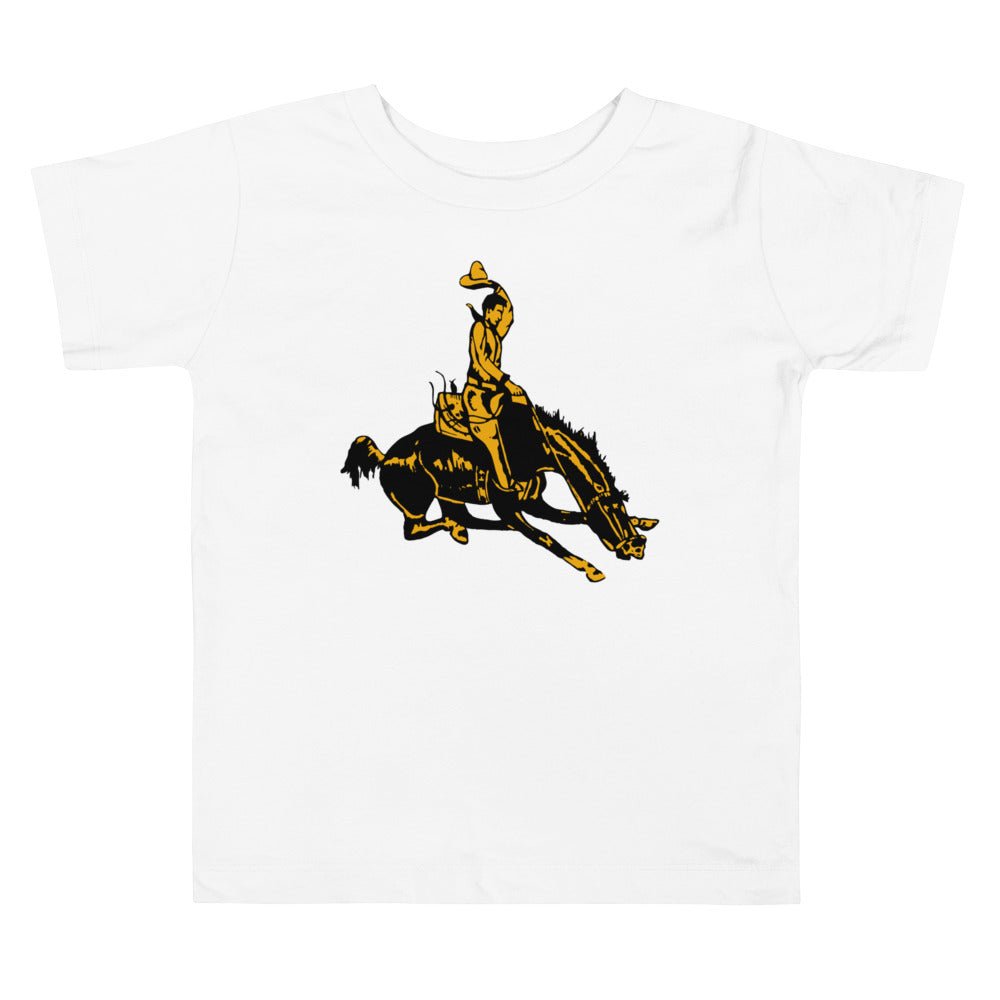 Vintage Wyoming Cowboys Toddler T Shirt - 1940s Classic Cowboy Art Toddler Staple Tee - rivalryweek