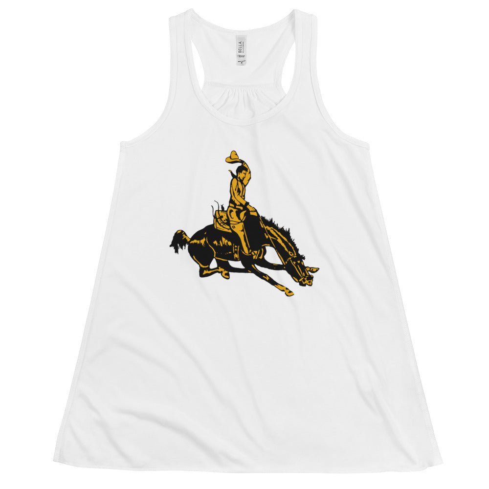 Vintage Wyoming Cowboys Women's Flowy Tank Top - 1940s Classic Cowboy Art W Tank Top - rivalryweek