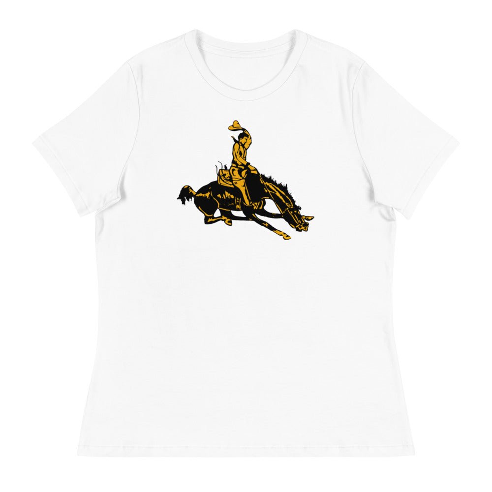 Vintage Wyoming Cowboys Women's Relaxed Shirt - 1940s Classic Cowboy Art W Relaxed T Shirt - rivalryweek