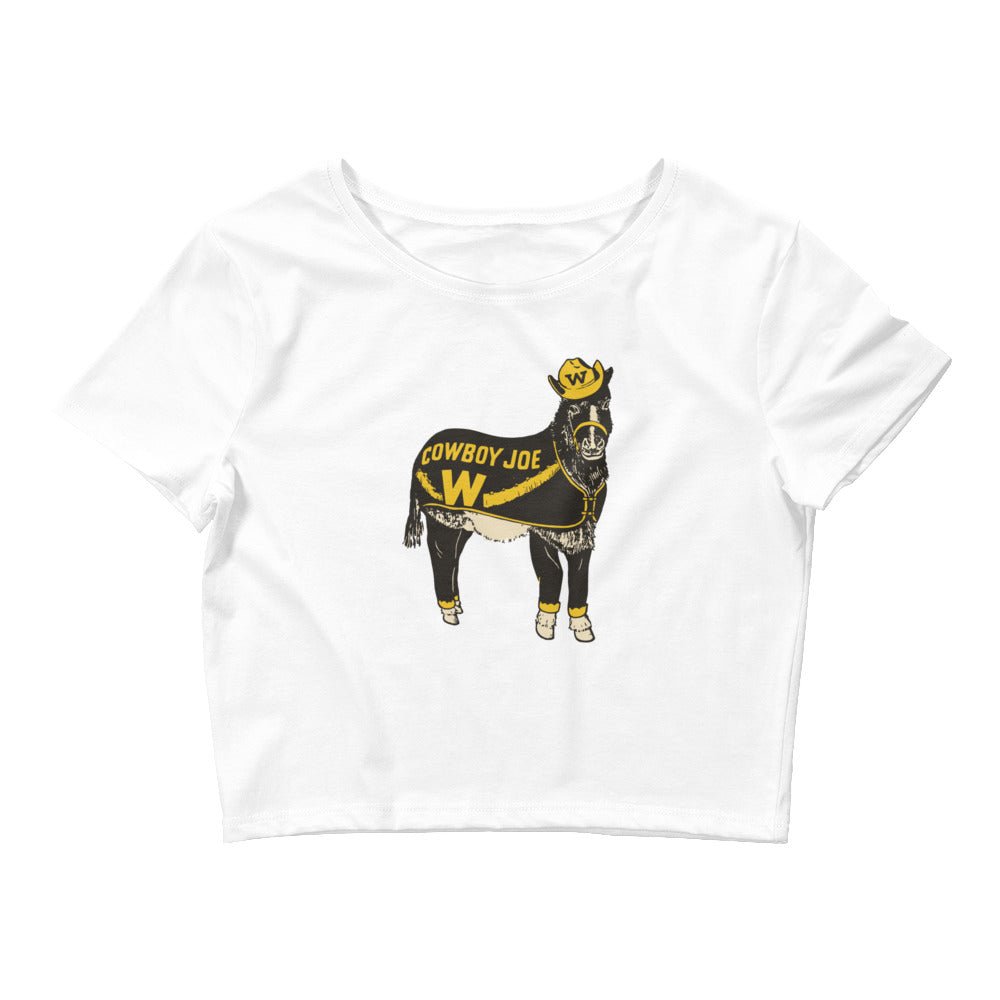 Vintage Wyoming Mascot Crop Top - 1940s Cowboy Joe Art Crop Top - rivalryweek