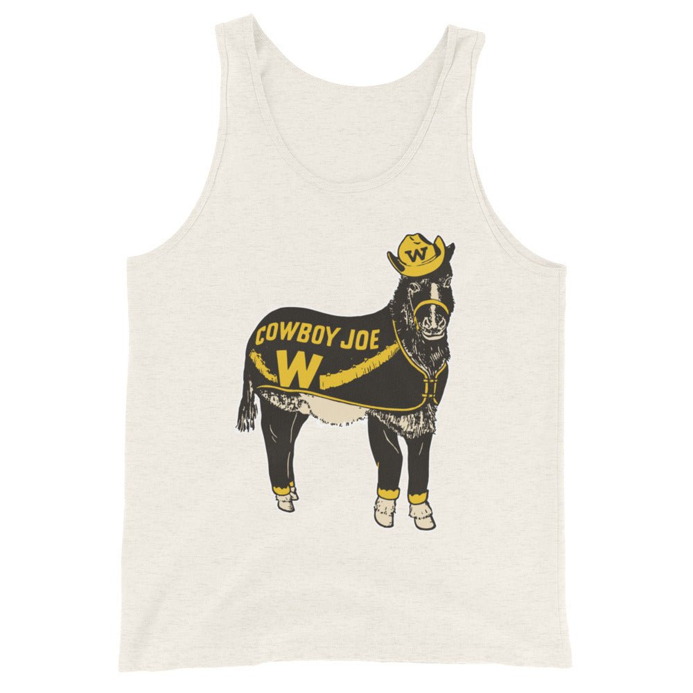 Vintage Wyoming Mascot Men's Tank Top - 1940s Cowboy Joe Art Mens Tank Top - rivalryweek