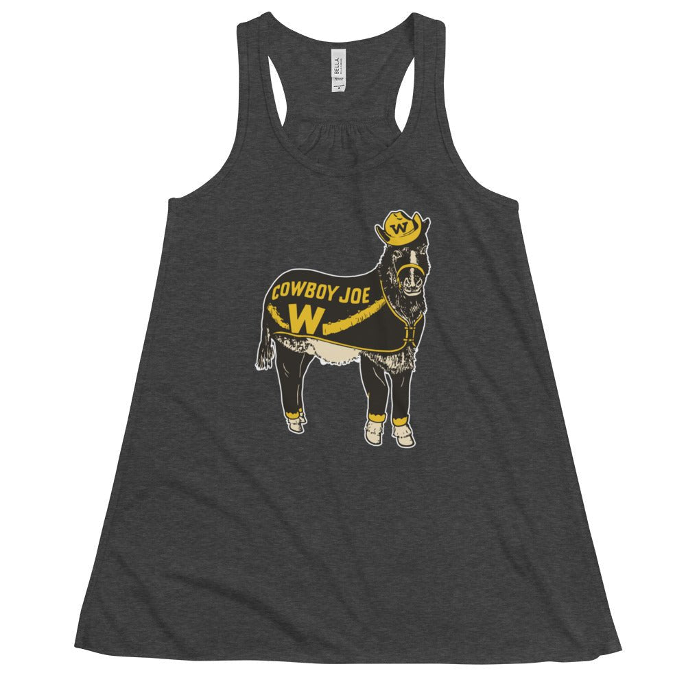 Vintage Wyoming Mascot Women's Flowy Tank Top - 1940s Cowboy Joe Art W Tank Top - rivalryweek