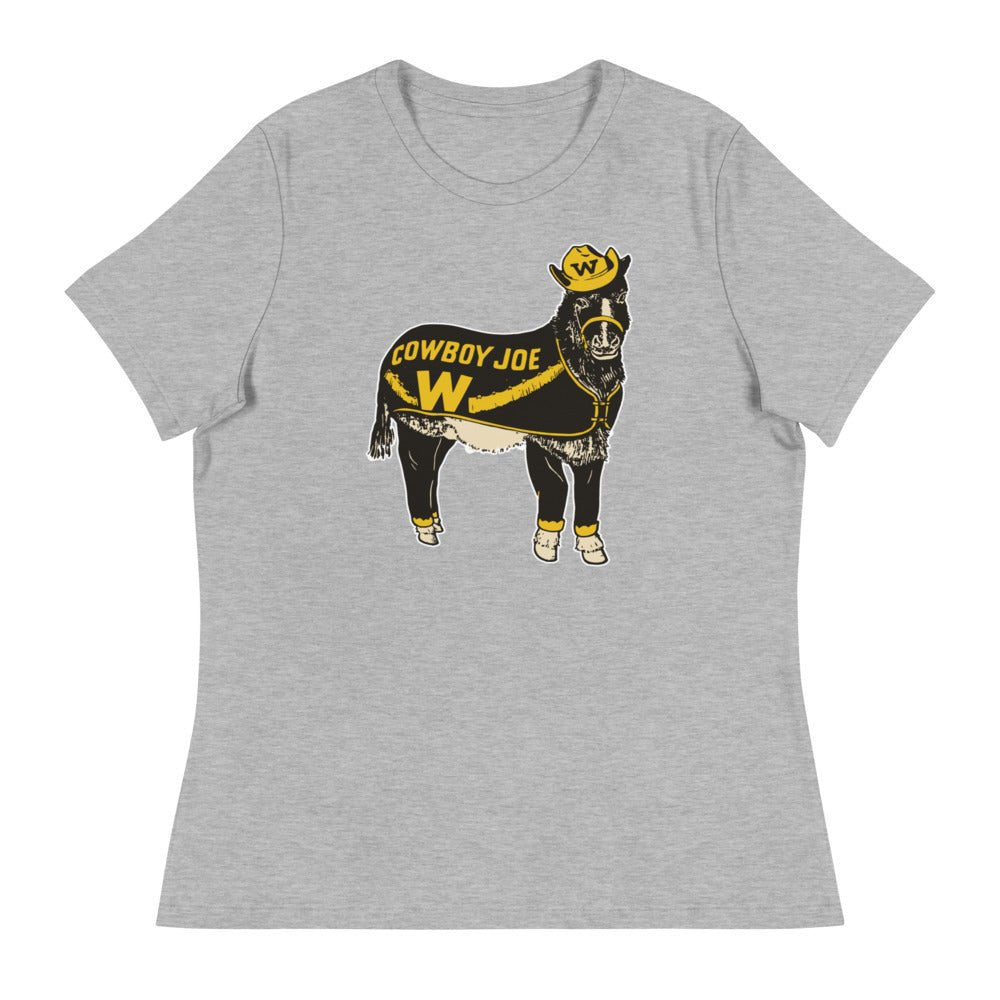 Vintage Wyoming Mascot Women's Relaxed Shirt - 1940s Cowboy Joe Art W Relaxed T Shirt - rivalryweek