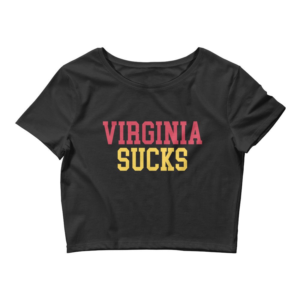 Virginia Sucks Maryland Rivalry Crop Top Black Crop Top - rivalryweek