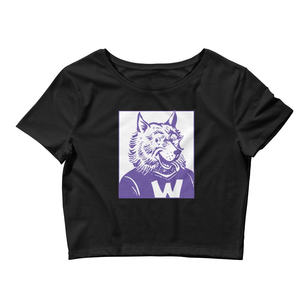 Washington Husky Crop Top - 1959 Happy Husky Art Crop Top - rivalryweek