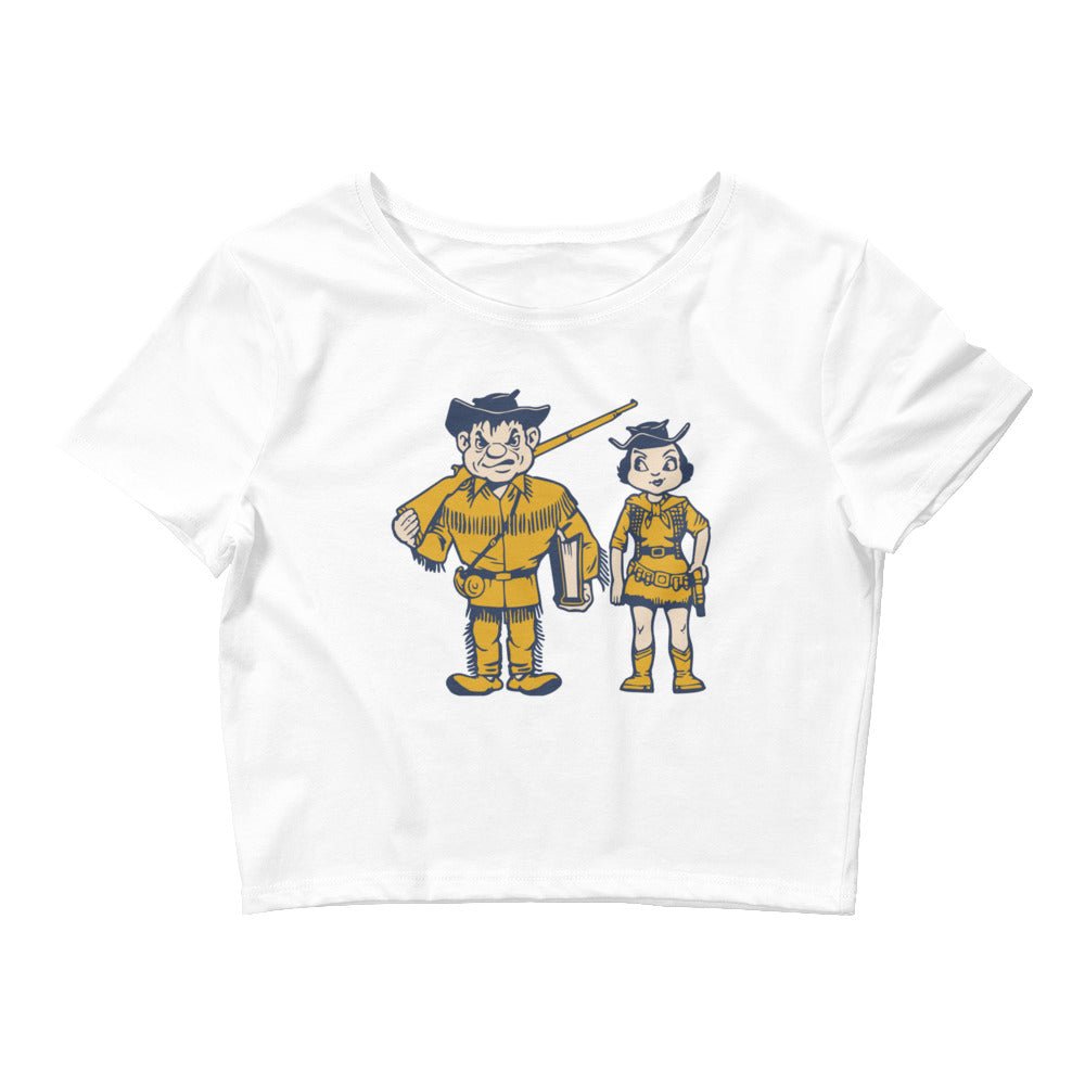 Whitman College Crop Top - 1950s Vintage Couple Art Crop Top - rivalryweek