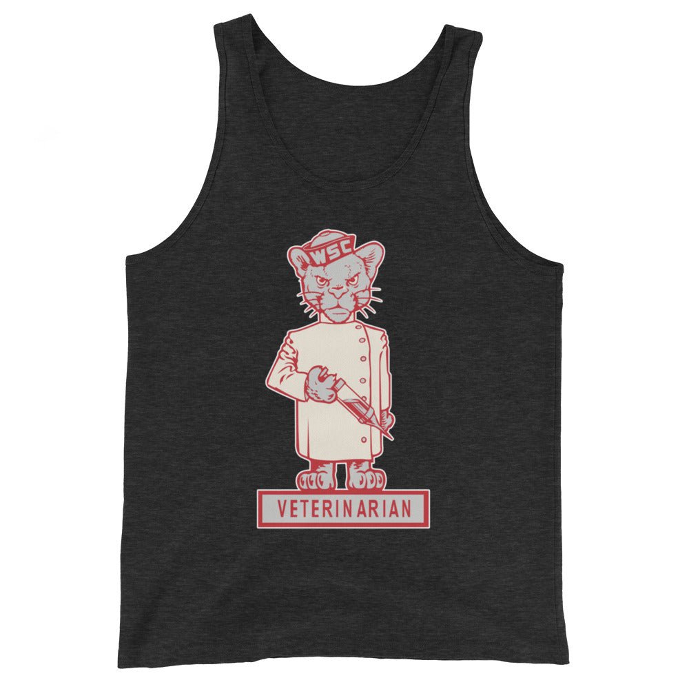 WSU Vintage Men's Tank Top - 1950s Doctor Cougar Alt Mascot Art Mens Tank Top - rivalryweek