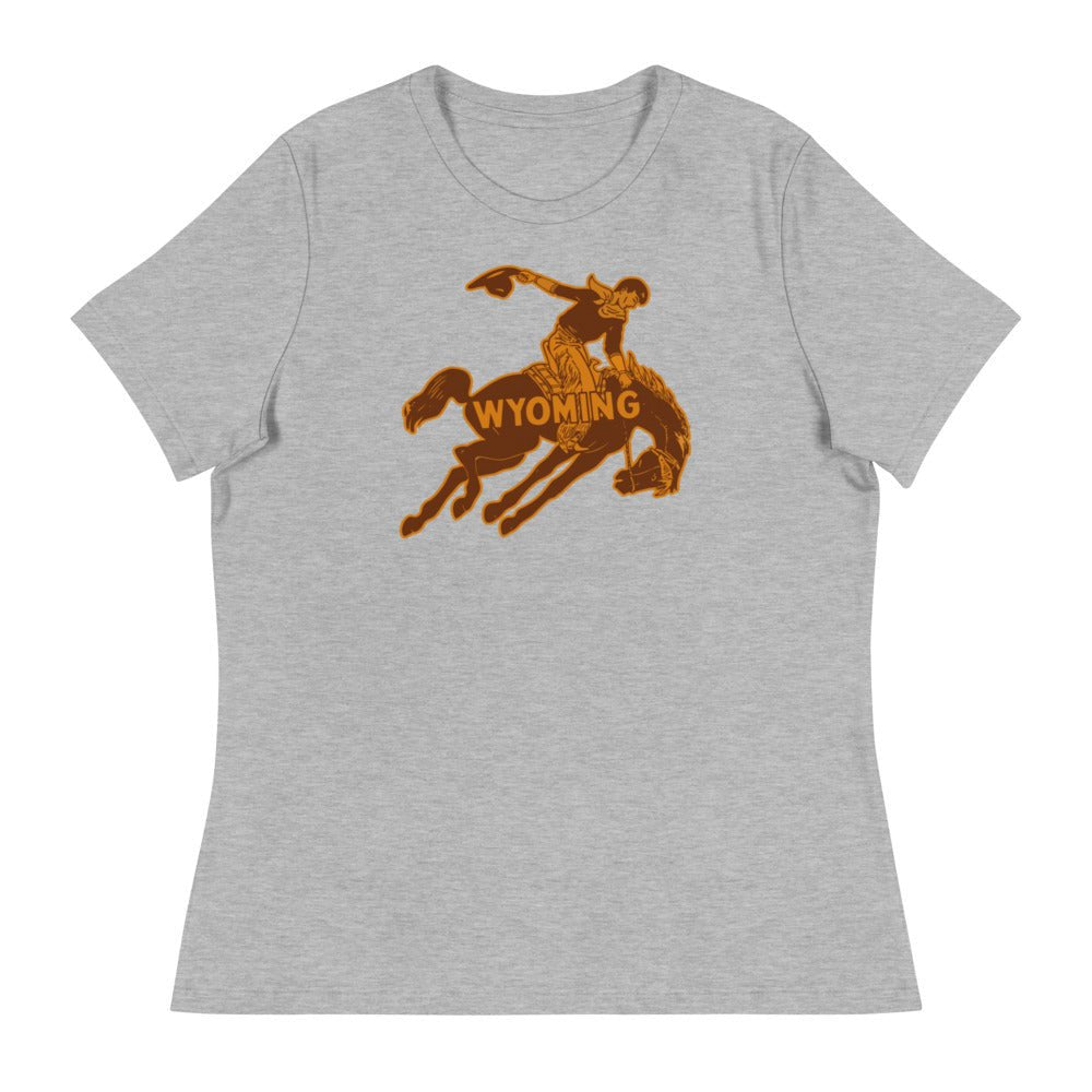 Wyoming Cowboys Vintage Women's Relaxed Shirt - 1940s Ride 'em Cowboy Art W Relaxed T Shirt - rivalryweek